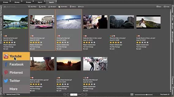 Upload graphics and videos from the repository and store them on YouTube